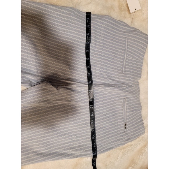 Calvin Klein Stretchy Cropped Ankle Pants Striped Decorative Zipper Pockets Sz10 - Picture 8 of 11